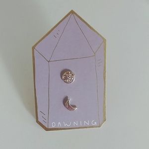 Dawning Collective Bronze moon phase earrings